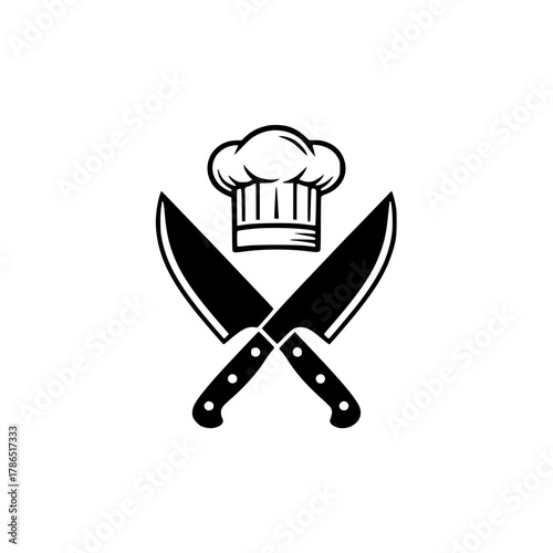 Crossed Chef Knives and Chef's Hat Logo