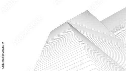 architecture geometric background, abstract lines 3d