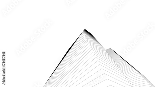 architecture geometric background, abstract lines 3d