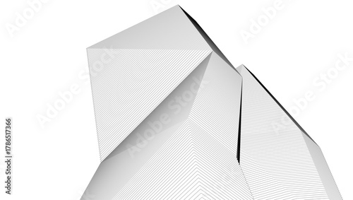architecture geometric background, abstract lines 3d