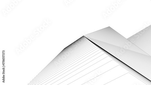 architecture geometric background, abstract lines 3d