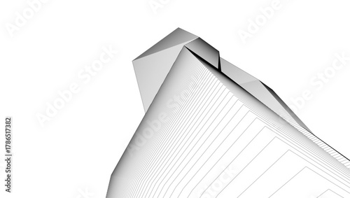 architecture geometric background, abstract lines 3d
