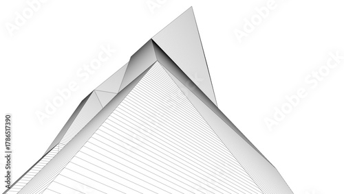 architecture geometric background, abstract lines 3d