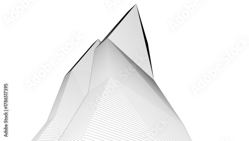 architecture geometric background, abstract lines 3d