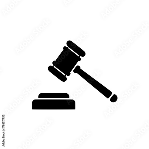Gavel Icon Justice and Law Vector