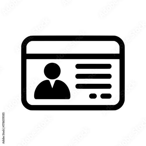 Vector ID Card or Membership Card Icon