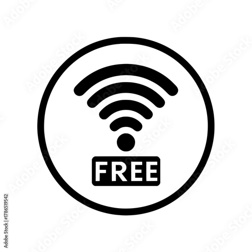 Free Wi-Fi Icon in Circle - Hotspot Vector