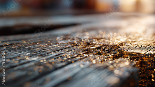 Close-up wooden surface tra...