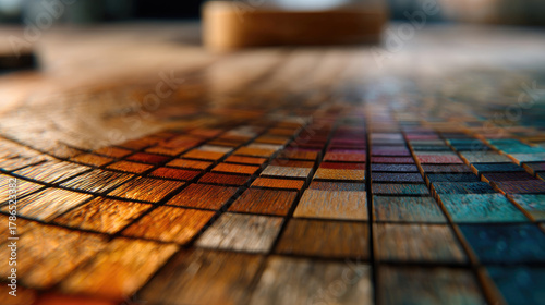 Close-up wooden surface tra...