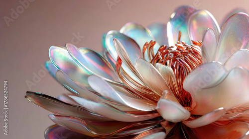 Close-up metallic flower pe...