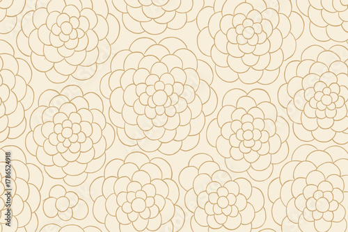 Abstract illustration concentric petal seamless floral vector harmony across repeating layout