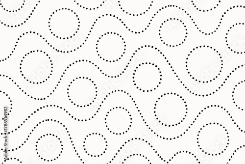 Path pattern sequences fluid dotted vector repeating arranged circular illustration paths