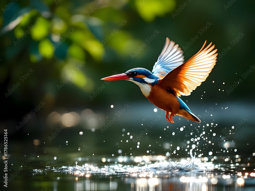 Fototapeta premium kingfisher in flight