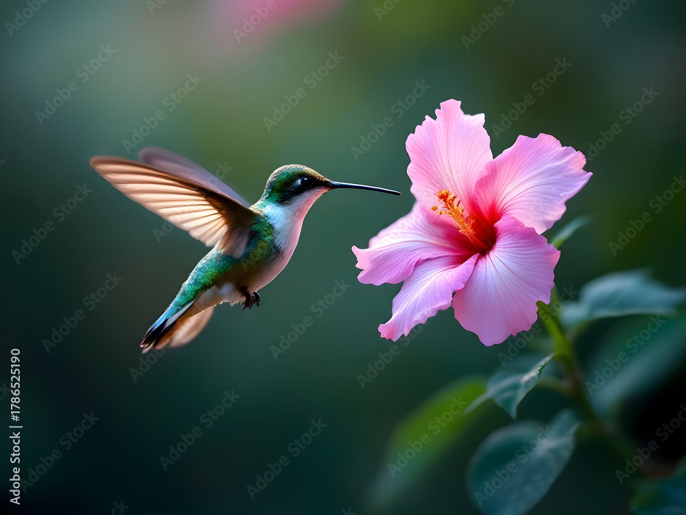 Fototapeta premium hummingbird and flower
