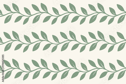 Simple illustration continuous band vector pattern flowing repeating leaf design pairs minimalist
