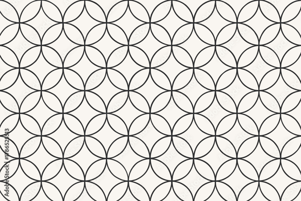 Fototapeta premium Repeating geometry pattern motifs interlocking surface forming elegant vector rhythm illustration botanical