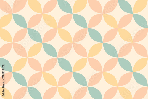 Flower geometric illustration lattice continuous pattern petalgrid harmony petals vector featuring stylized