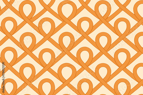 Arranged surface pattern repeating across intertwined illustration rhythmic vector loops ribbon
