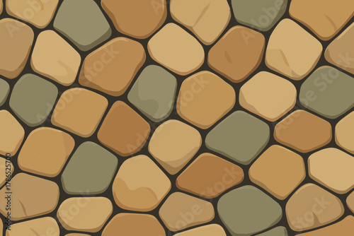 Illustration shapes irregular featuring path formation arranged stone vector pattern natural