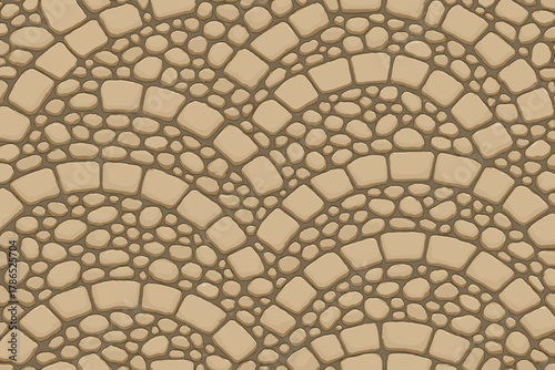 Stone design aligned uneven vector pebbles illustration seamless rhythmic cobblestones layout pathway