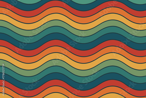 Pattern vector stripe spaced bands repeating illustration forming layered stripes colorful