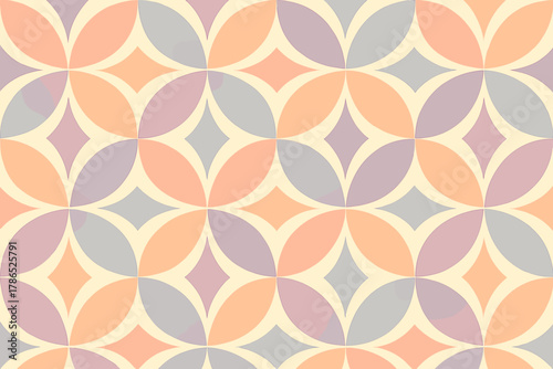 Overlapping rhythm tile design floral seamless vector petals pattern creating illustration geometric