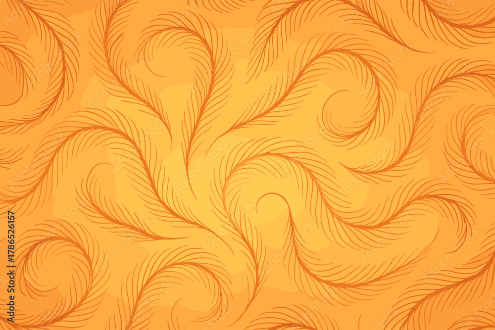 Fototapeta premium Organic seamless pattern loops trails curved vector featherloop gradient across glowing illustration