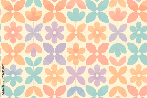Smooth illustration arranged vector floral pastel soft geometric stylized symmetry pattern