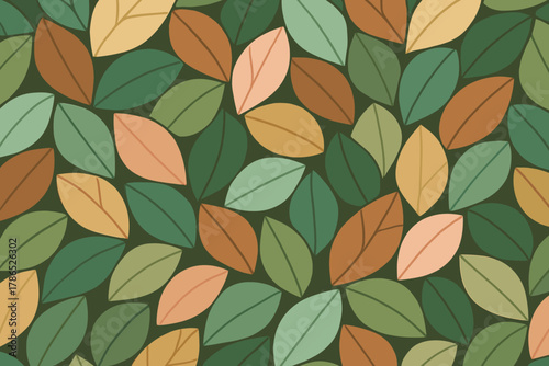 Blending tessellate hues earthy leaf artistry vector illustration shapes mosaic seamless composition