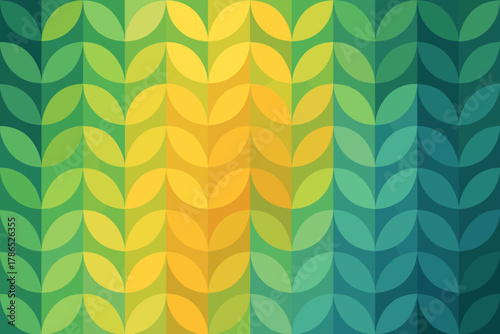 Illustration pattern leaf color continuous vector built harmoniously mosaic rounded harmony