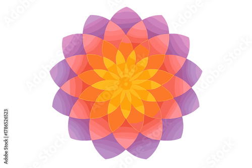 Floral circular arrangement simple illustration vector forming blended repeating gradients concentric petal