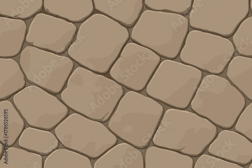 Seamless gradient vector thin joints stone connected uneven illustration pathway tiles