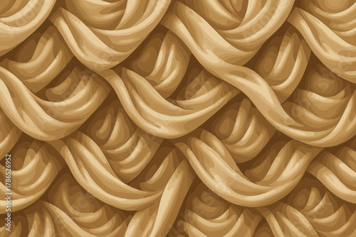 Seamless draped pattern vector cloth interlocking flowing illustration forms inspired