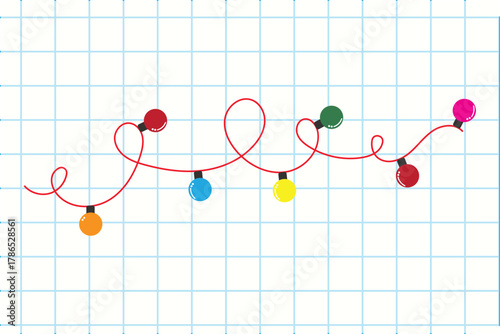 Christmas lights on grid paper