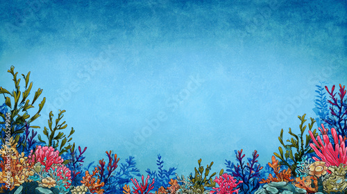 Fototapeta Naklejka Na Ścianę i Meble -  Vibrant coral reef ecosystems thriving on the seabed