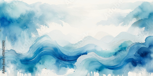 Sea water ocean wave vector background. Blue water ocean sea wave seamless background. Water  ocean wave white and soft blue aqua, teal texture.

