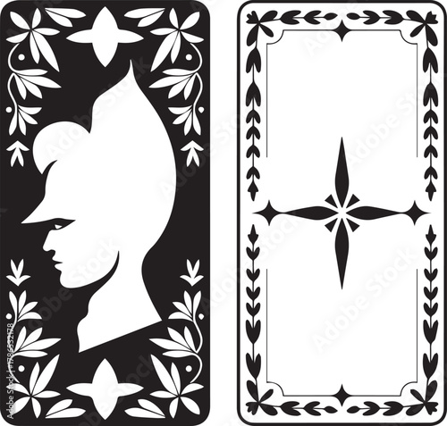 PriBlack and White Floral Border Templates Collectionnt