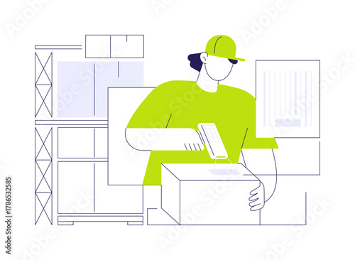 Barcode reader abstract concept vector illustration.