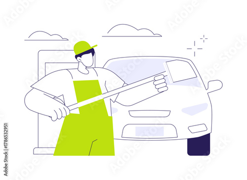 Windshield wash abstract concept vector illustration.