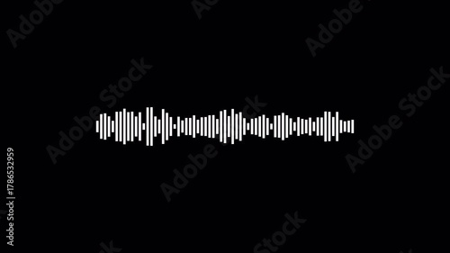 Audio waveform spectrum animation with alpha channel in 4K,audio wave motion background ,line digital minimalist sound wave animation on transparent background, audio wave visualization voice record