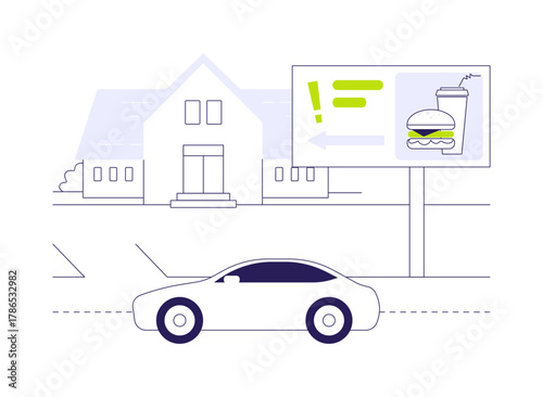 Highway rest area abstract concept vector illustration.