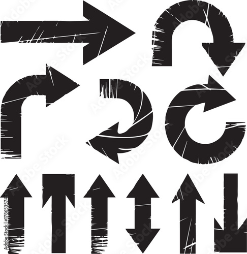 arrow grunge arrowheads collection handpainted directional symbols