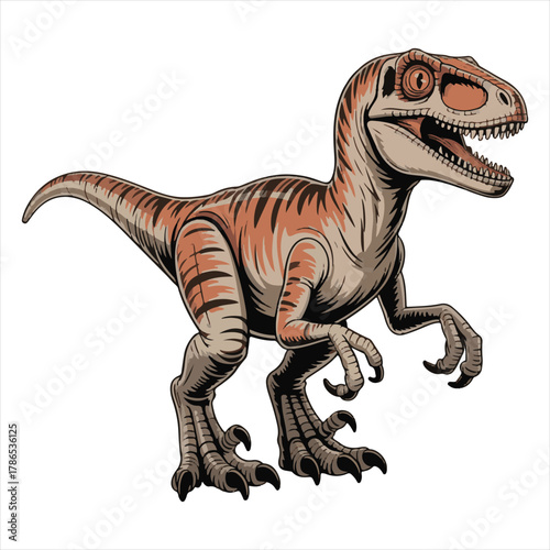 Tyrannosaurus Rex – Fierce Cartoon Dinosaur Illustration with Bold Colors