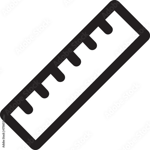 ruler vector icon diagonal measuring scale black white illustration