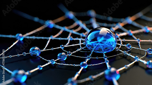 Macro dew on spiderweb made...