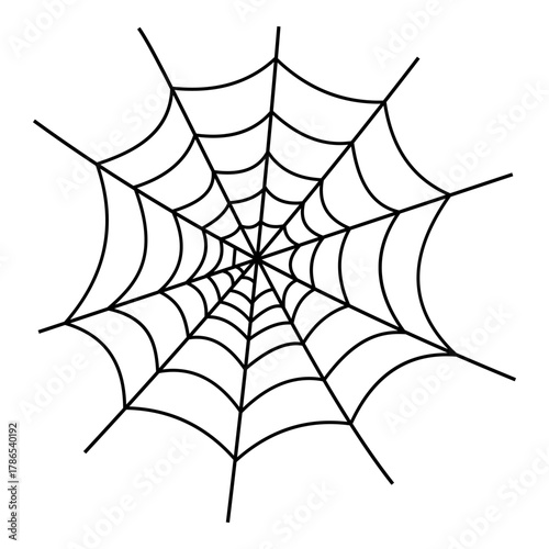 Spider web vector icon. Design with intricate patterns and perfect symmetry, showcasing nature's artistry and its delicate structure