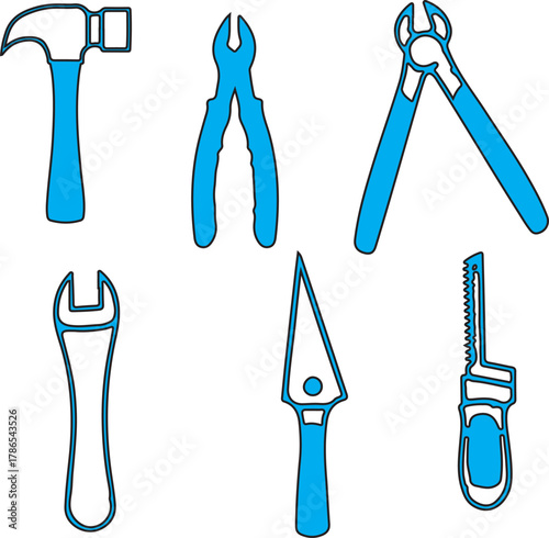 A Collection of Essential Hand Tools for Various Household Repairs and DIY Projects