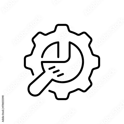 Settings gear vector icon. editable line icon for tools, repair, configuration