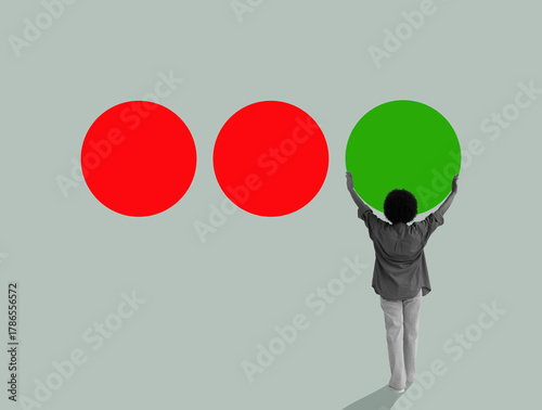 Making the right choice concept symbolizing decision and positive action.