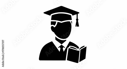 Celebrate graduation success with this graduate wearing a cap and reading a book